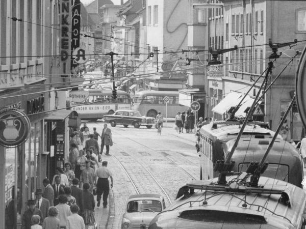O-Busse auf der Steinstraße 1962