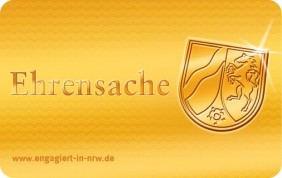 Goldene Karte: Ehrensache mit dem NRW Wappen