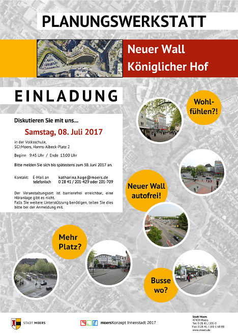 Plakat: Planungswerkstatt Neuer Wall / Königlicher Hof - Einladung