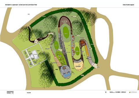 Entwurf eines Ausführungsplanes für den Barfußpfad im Jungbornpark in Repelen