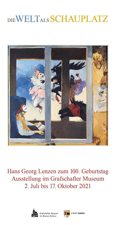 Plakat zur Ausstellung Die Welt als Schauplatz zum 100jährigen Geburtstag von Hans Georg Lenzen