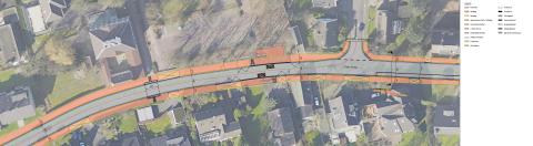 1 Luftbild zur Straßenplanung Filder Straße am Gymnasium Filder Benden