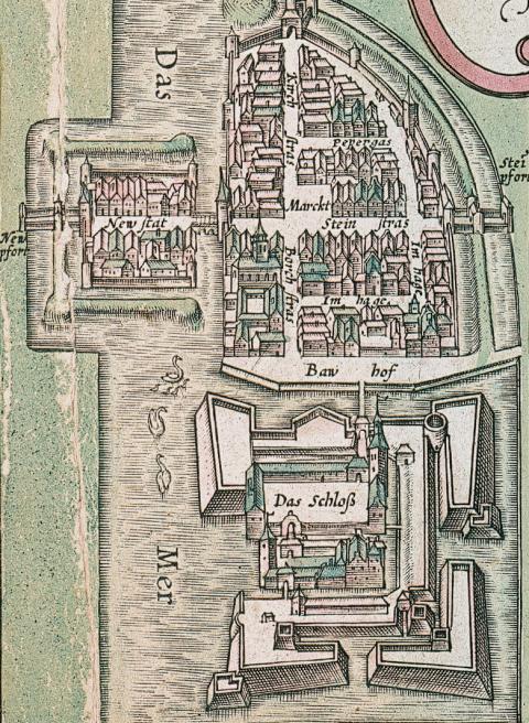 Ausschnitt aus der Karte der Grafschaft Moers von Johannes Mercator (1497) 4