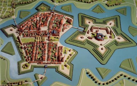 Modell der Stadt Moers vor der Schleifung der Festungswerke
