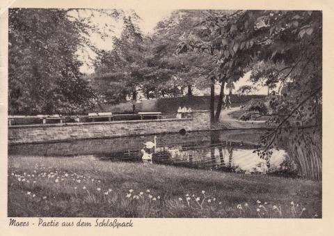 Postkarte des Schlossparks (1955)
