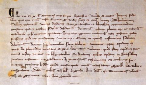 Urkunde König Albrechts I. über die Verleihung der Stadtrechte an Moers vom 20. Juli 1300
