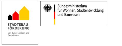 Logo von der Städtebauförderung und Logo Bundesministerium für Wohnen, Stadtentwicklung und Bauwesen